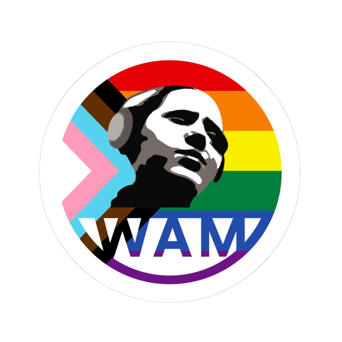 WAM Pride Logo LGBTQ+ Kiss-Cut Sticker | Laptop Decor, Pride Gifts