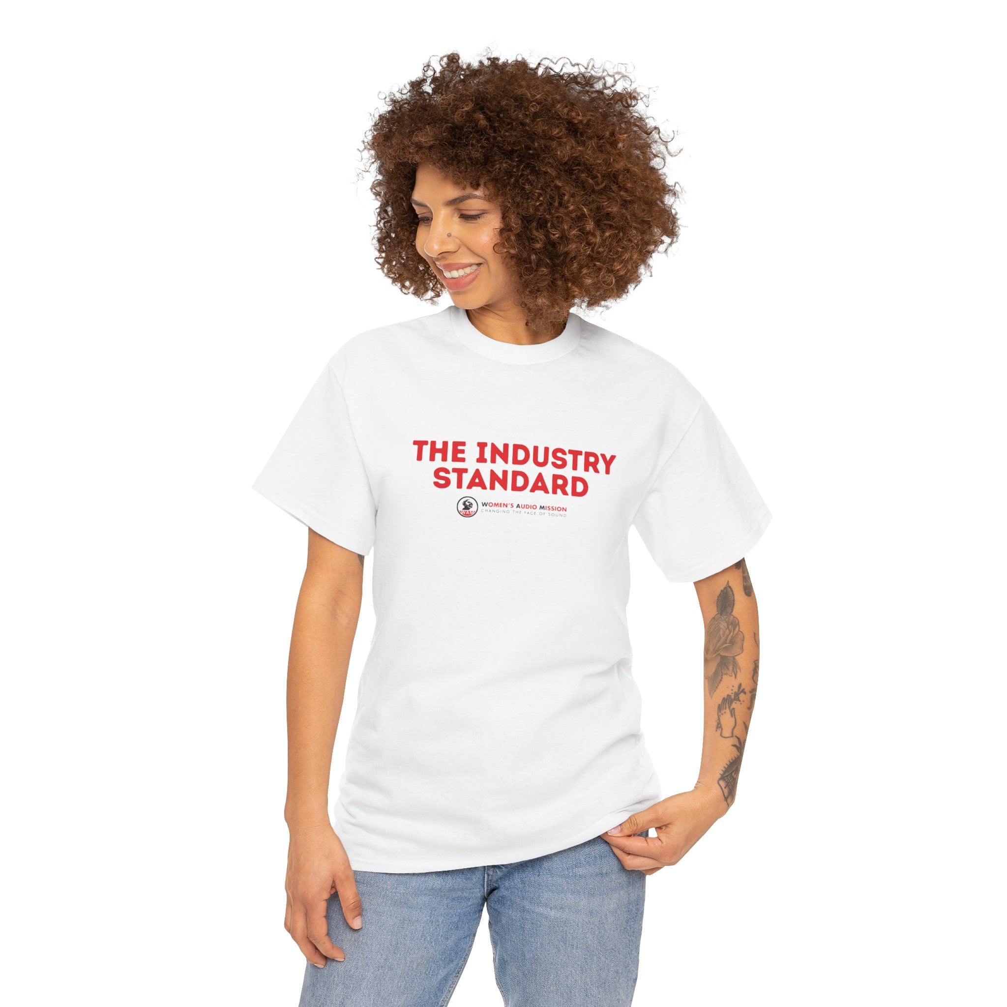 The Industry Standard T‑Shirt - Minimal Red Logo Graphic Tee by Women's Audio Mission