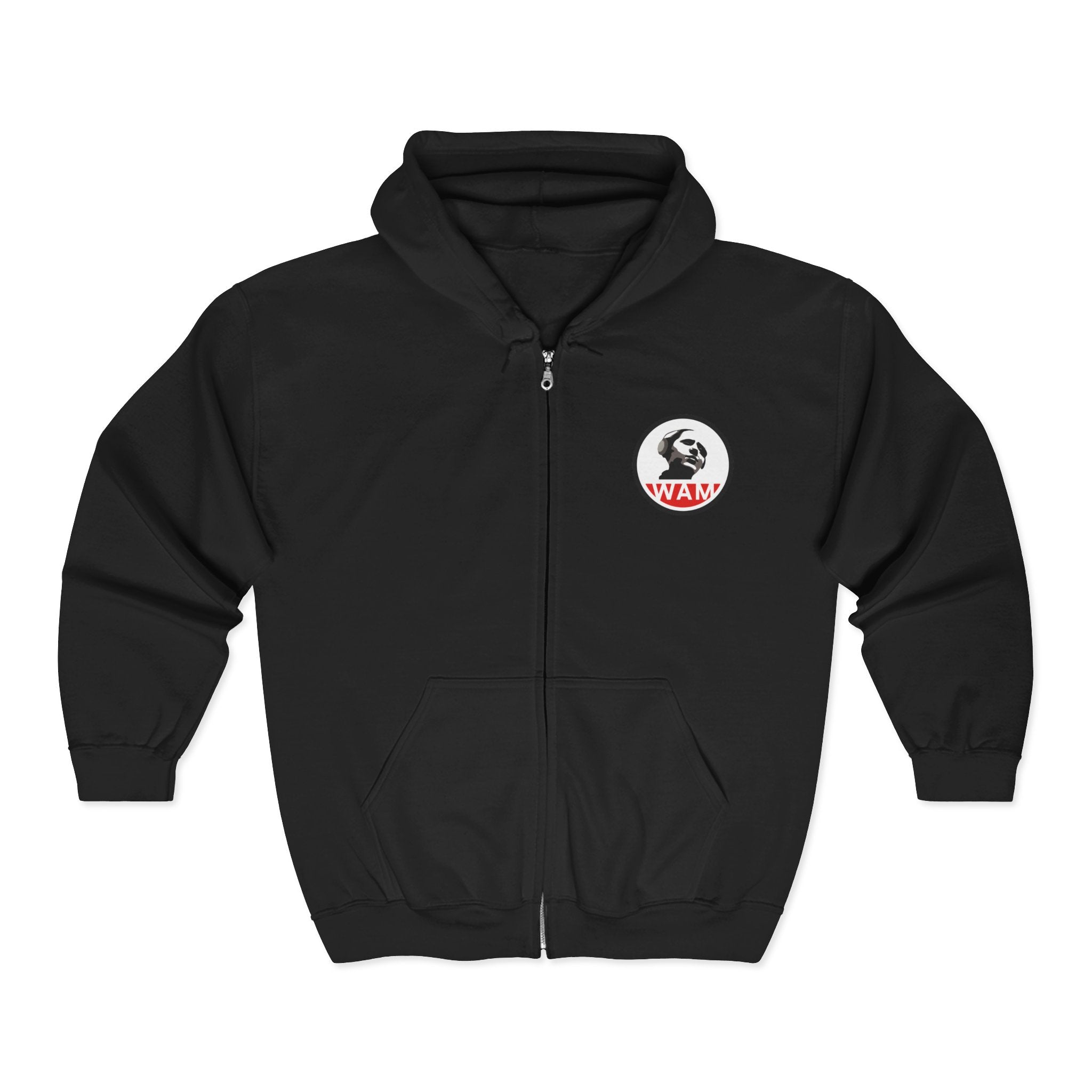 Unisex Heavy Blend Full Zip Hooded Sweatshirt with WAM Logo | Cozy Hoodie for Casual Wear,  Layering Piece