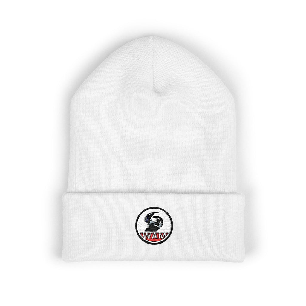 Stylish Embroidered WAM Logo Beanie | Cozy Winter Hat, Unisex Cuffed Beanie, Casual Streetwear