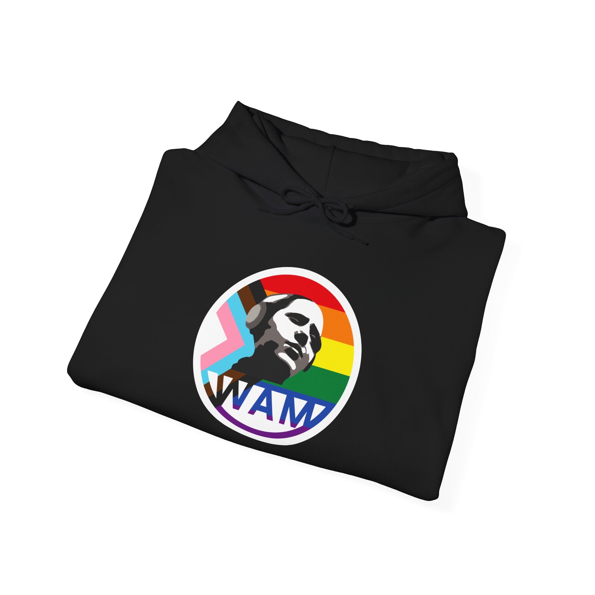 WAM Pride Logo Hoodie | Unisex Heavy Blend Sweatshirt, Comfortable LGBTQ+ Apparel, Equality Gift, Casual Wear