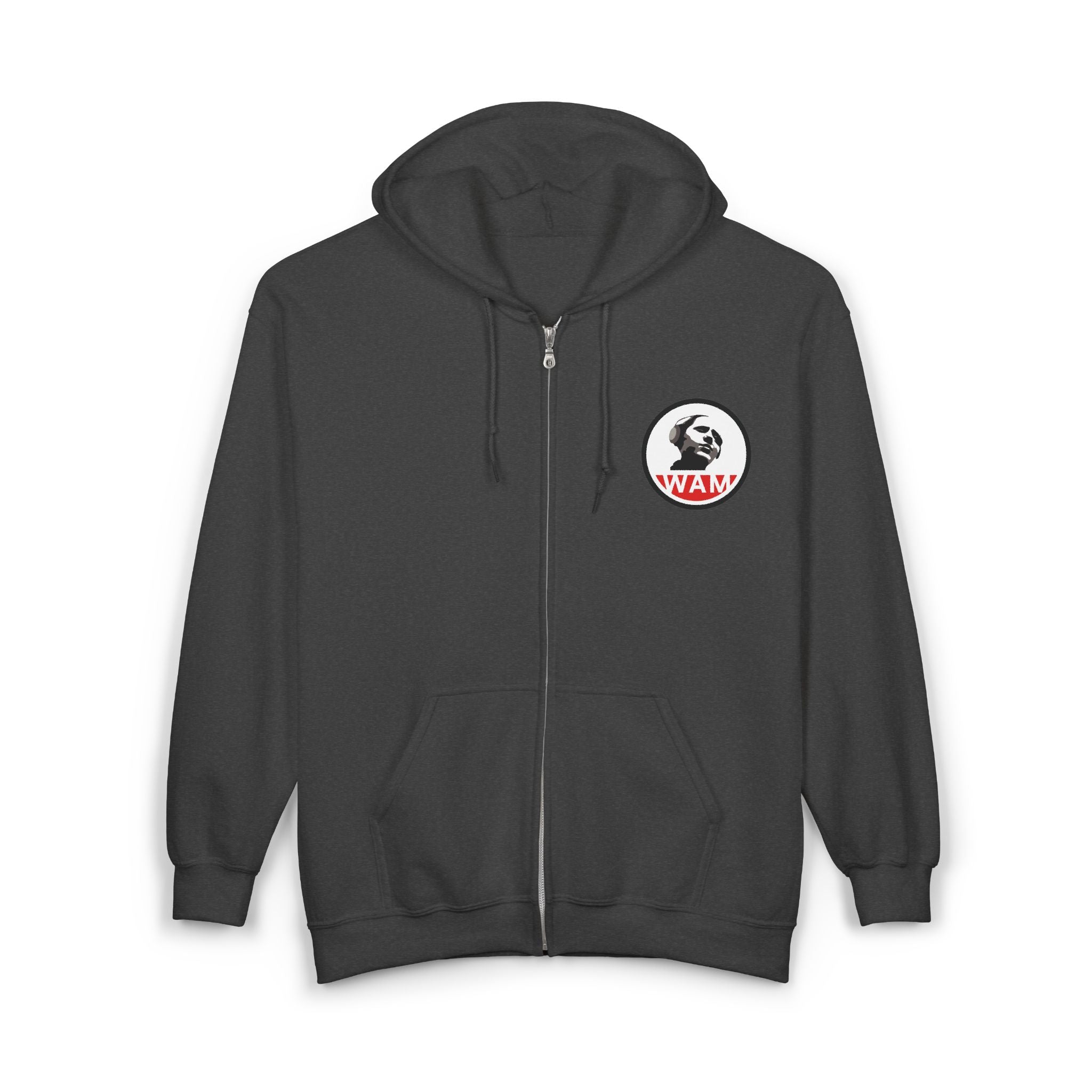 Unisex Heavy Blend Full Zip Hooded Sweatshirt with WAM Logo | Cozy Hoodie for Casual Wear,  Layering Piece