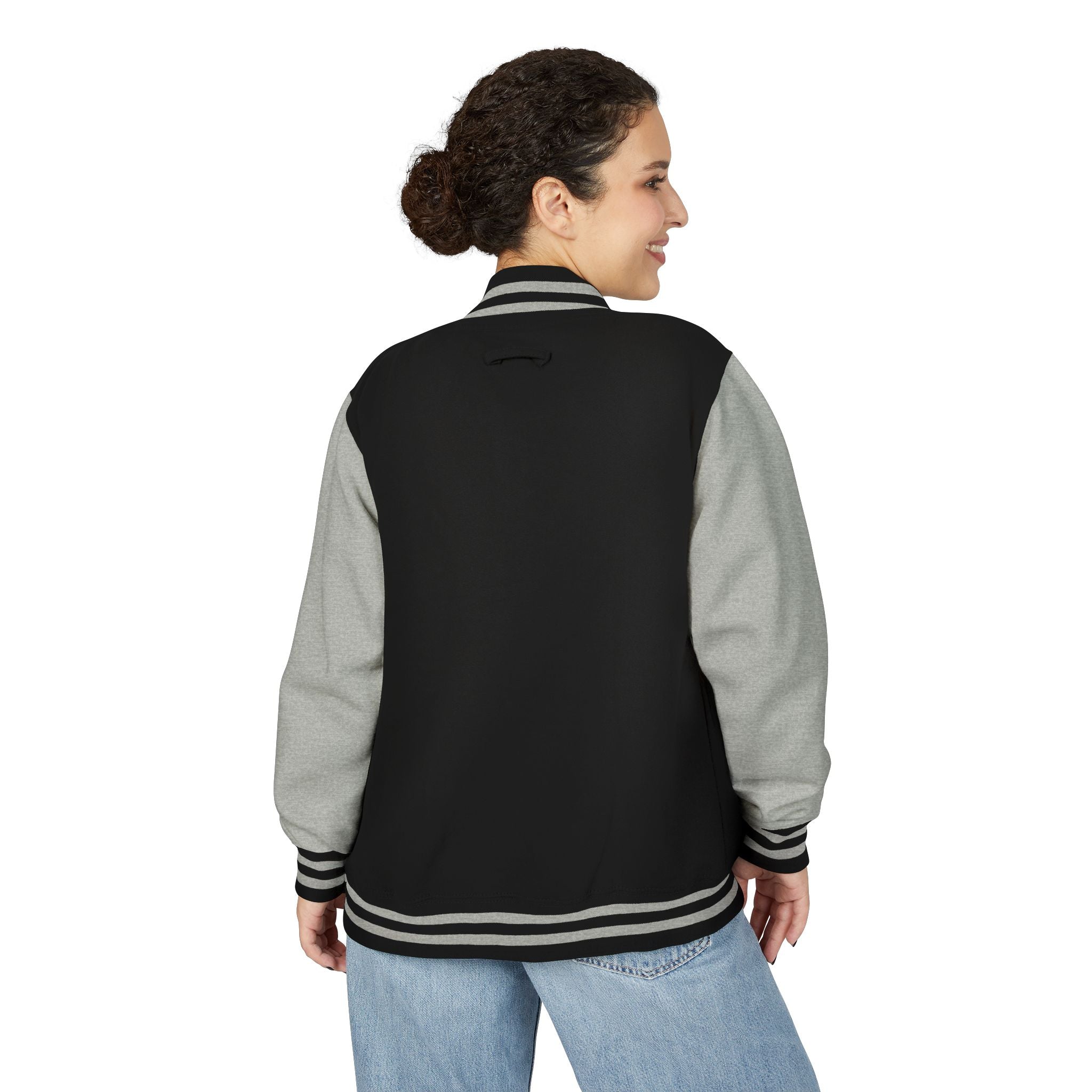 Trendy Unisex Letterman Jacket with WAM Logo – Perfect Everyday Outerwear