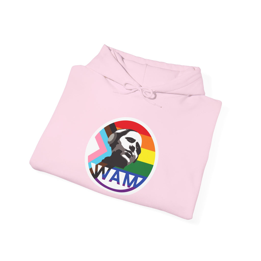 WAM Pride Logo Hoodie | Unisex Heavy Blend Sweatshirt, Comfortable LGBTQ+ Apparel, Equality Gift, Casual Wear