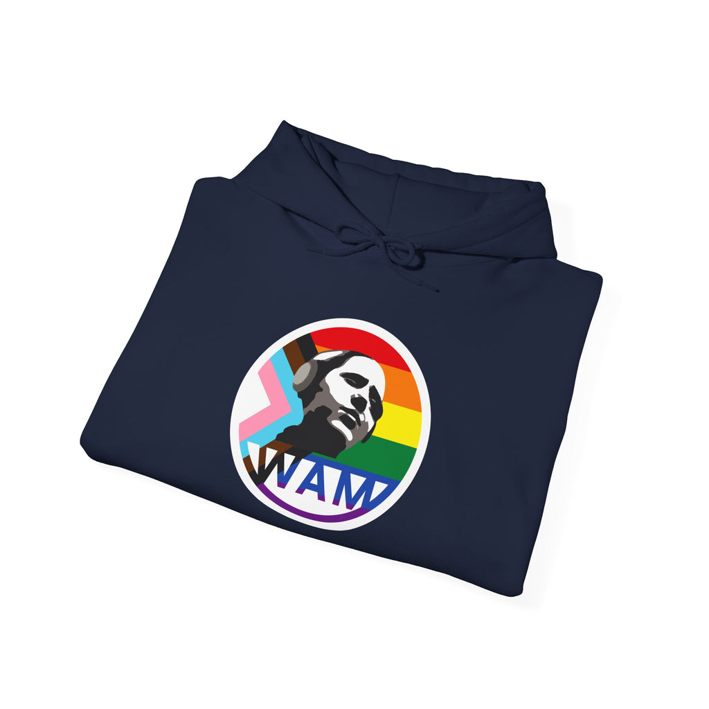 WAM Pride Logo Hoodie | Unisex Heavy Blend Sweatshirt, Comfortable LGBTQ+ Apparel, Equality Gift, Casual Wear