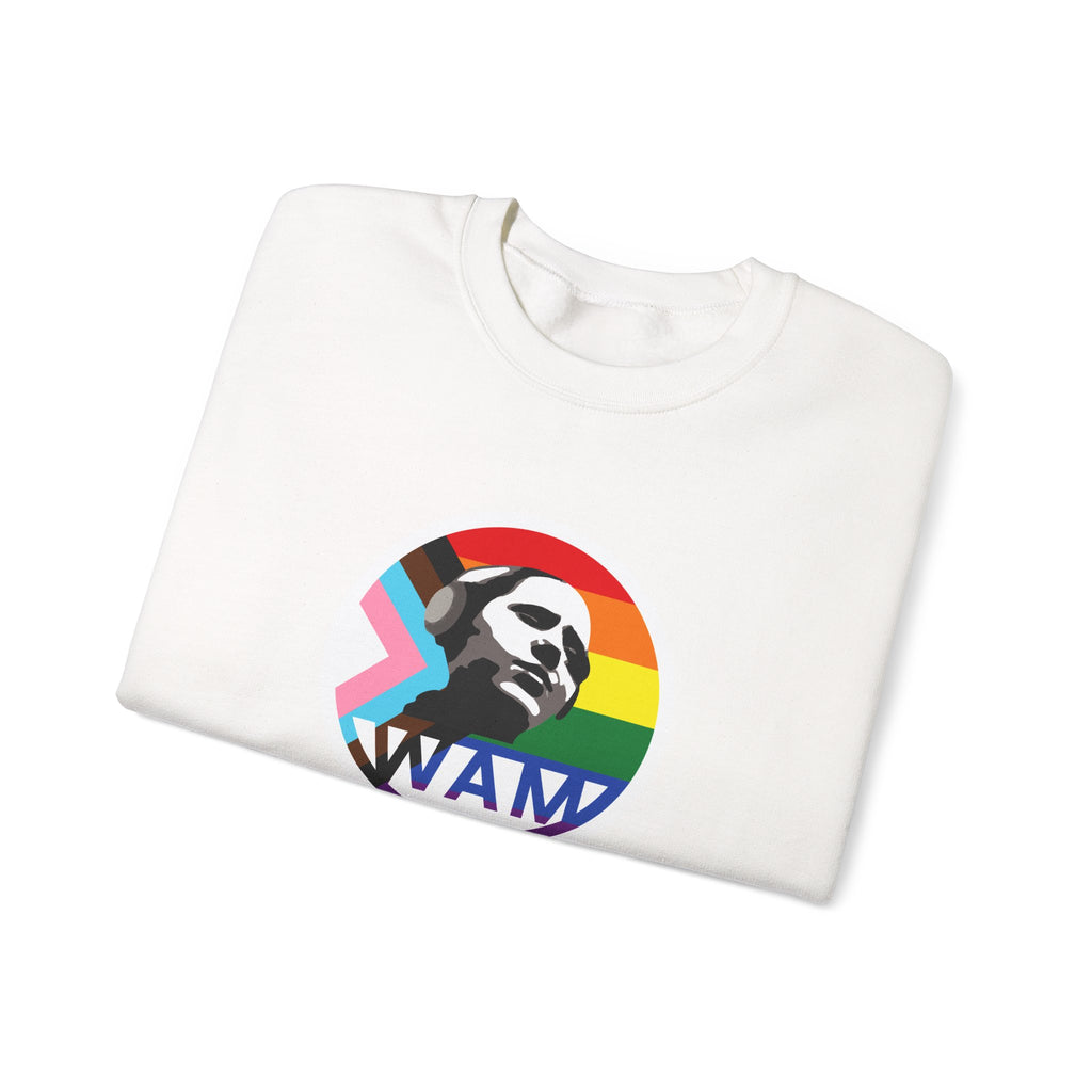 WAM Pride Logo Unisex Crewneck Sweatshirt | Pride-Inspired LGBTQ+ Apparel, Comfortable Everyday Wear