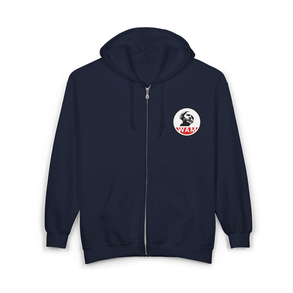 Unisex Heavy Blend Full Zip Hooded Sweatshirt with WAM Logo | Cozy Hoodie for Casual Wear,  Layering Piece