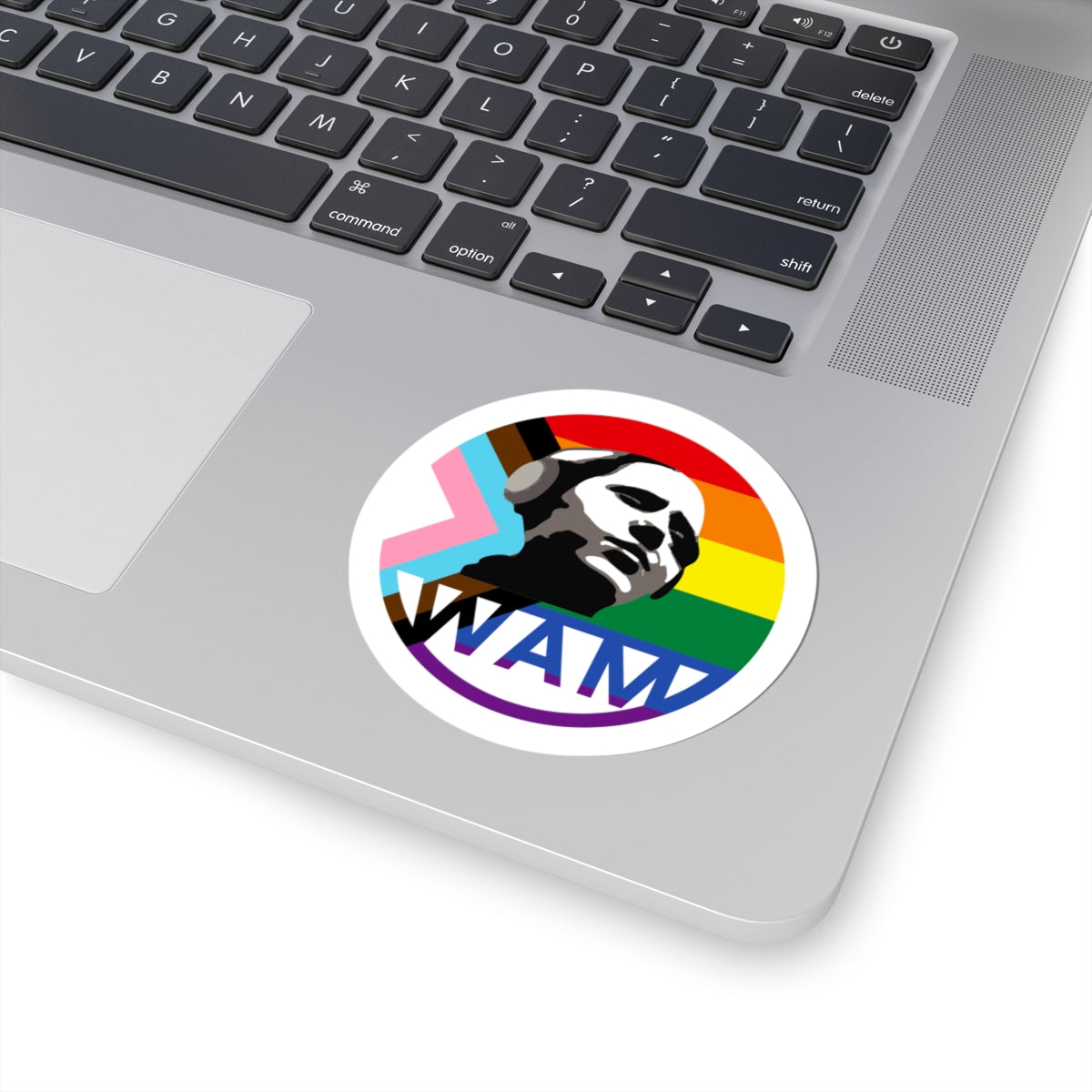 WAM Pride Logo LGBTQ+ Kiss-Cut Sticker | Laptop Decor, Pride Gifts
