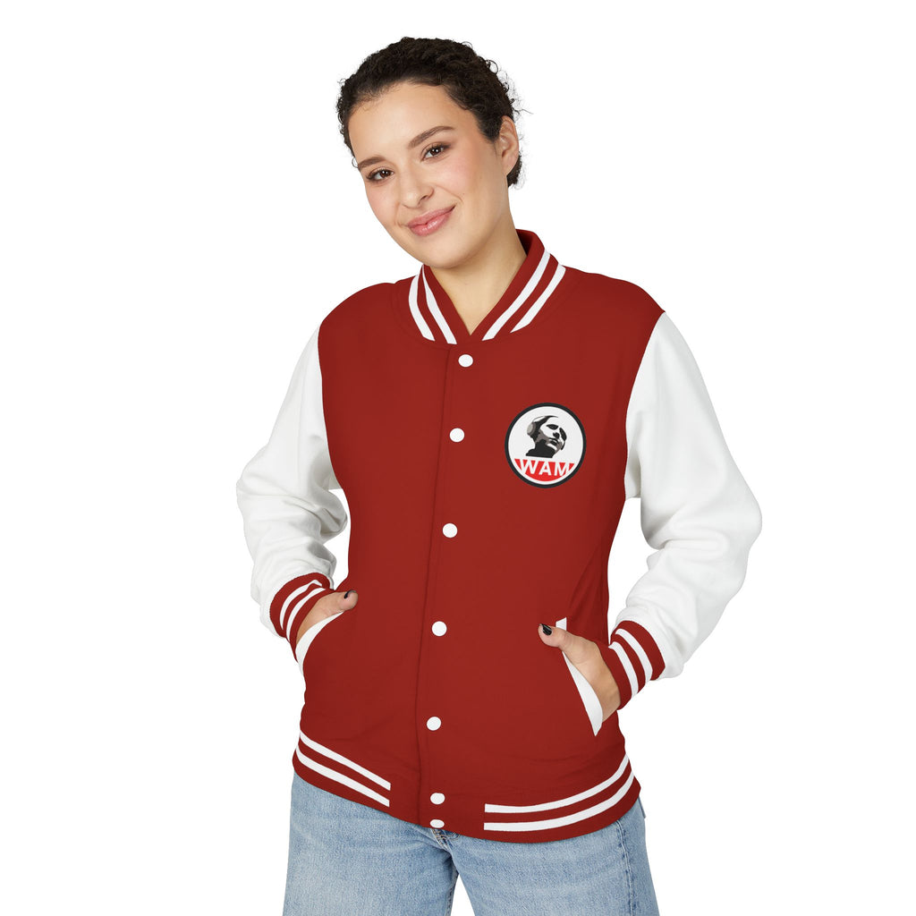 Trendy Unisex Letterman Jacket with WAM Logo – Perfect Everyday Outerwear