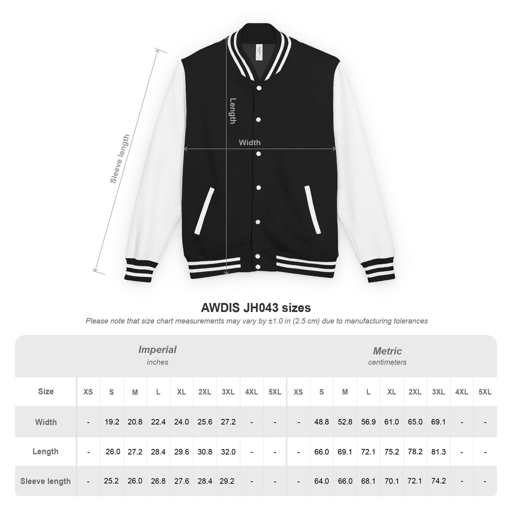 Trendy Unisex Letterman Jacket with WAM Logo – Perfect Everyday Outerwear