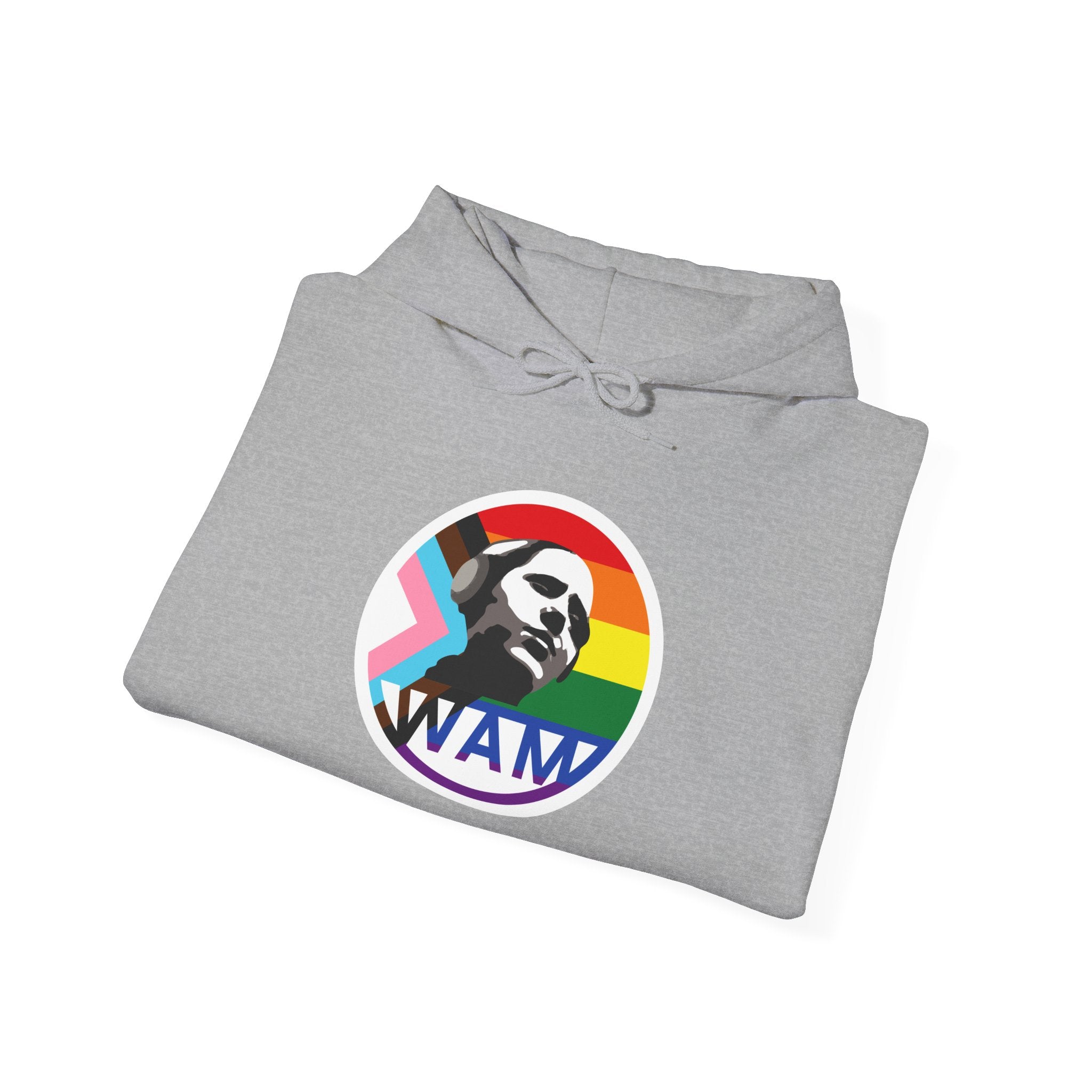 WAM Pride Logo Hoodie | Unisex Heavy Blend Sweatshirt, Comfortable LGBTQ+ Apparel, Equality Gift, Casual Wear