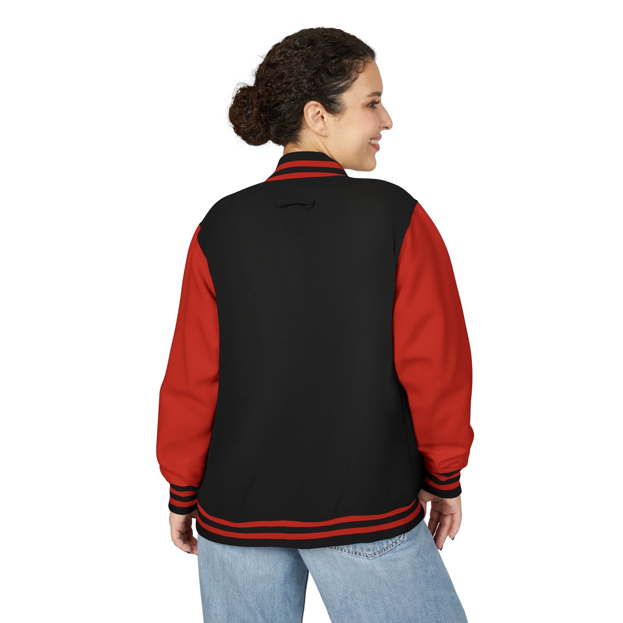 Trendy Unisex Letterman Jacket with WAM Logo – Perfect Everyday Outerwear