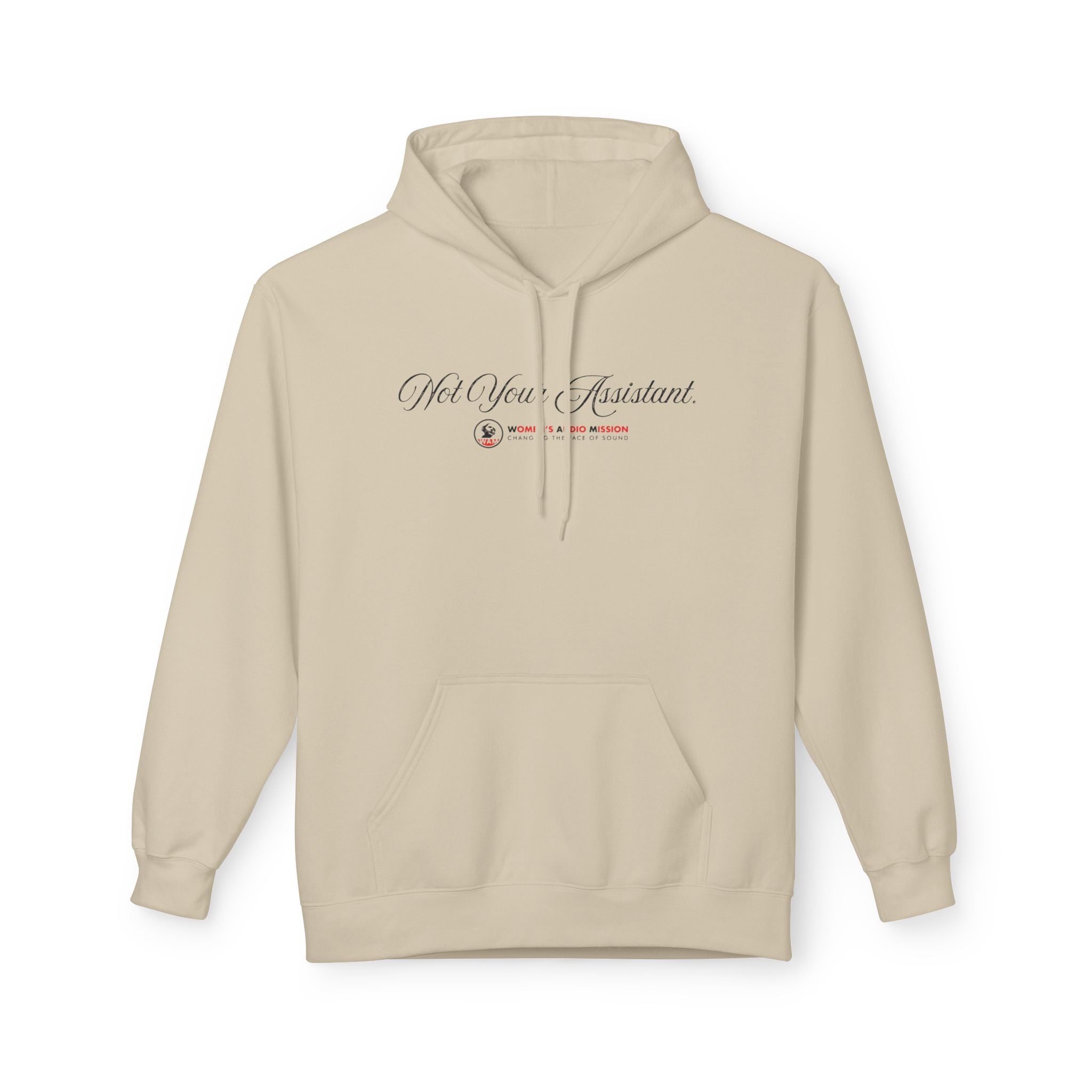 Not Your Assistant Hoodie - Feminist Logo Pullover by Women's Audio Mission