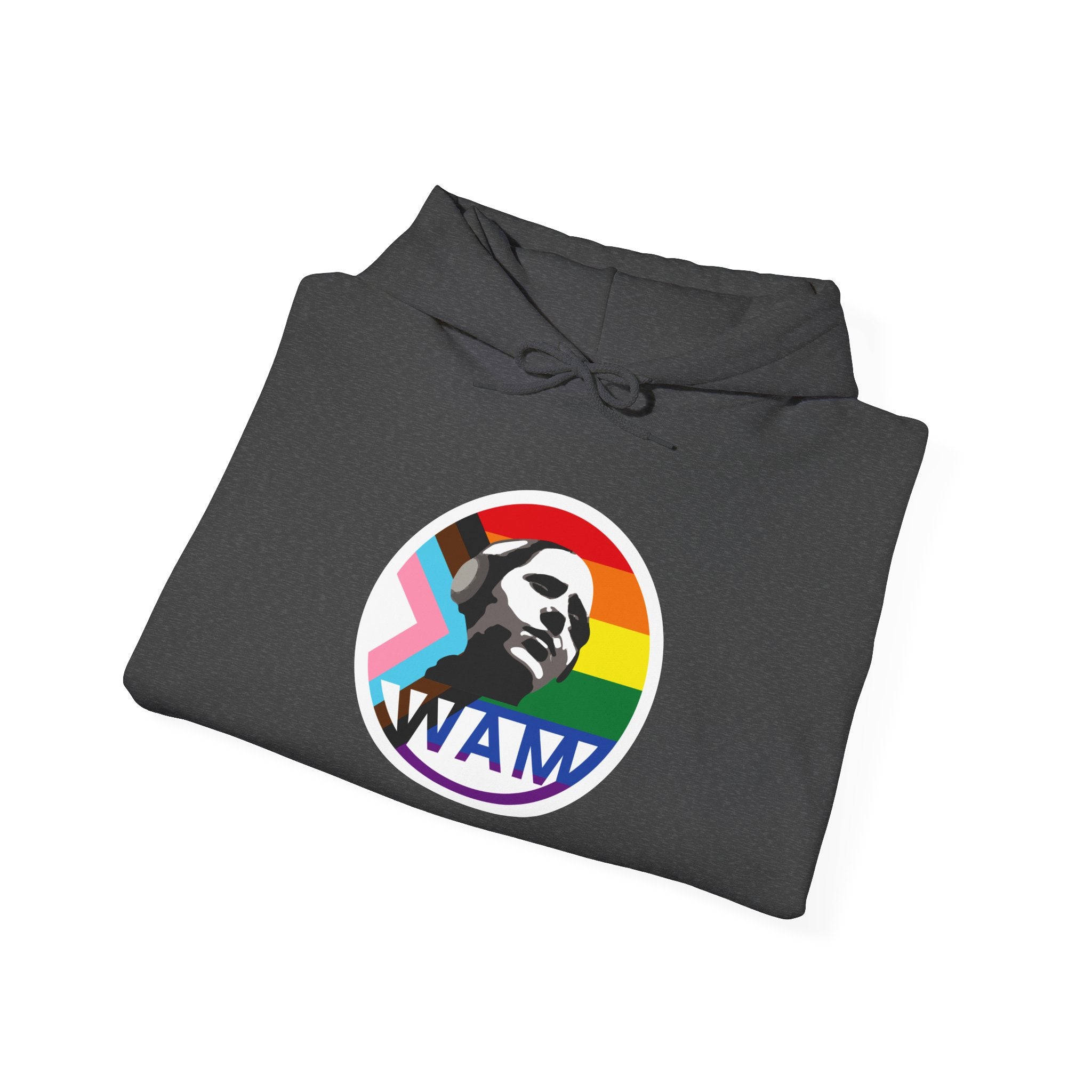 WAM Pride Logo Hoodie | Unisex Heavy Blend Sweatshirt, Comfortable LGBTQ+ Apparel, Equality Gift, Casual Wear