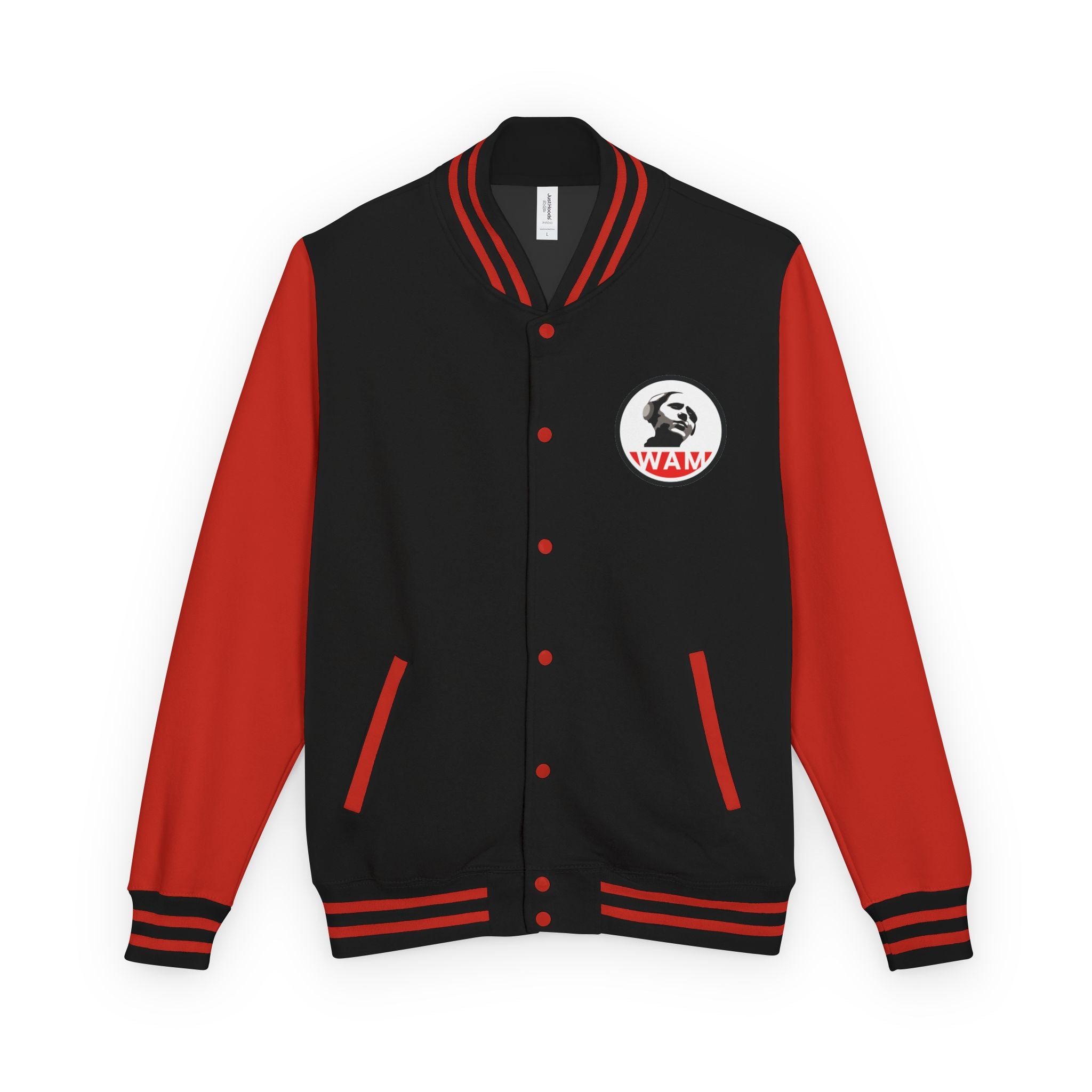 Trendy Unisex Letterman Jacket with WAM Logo – Perfect Everyday Outerwear