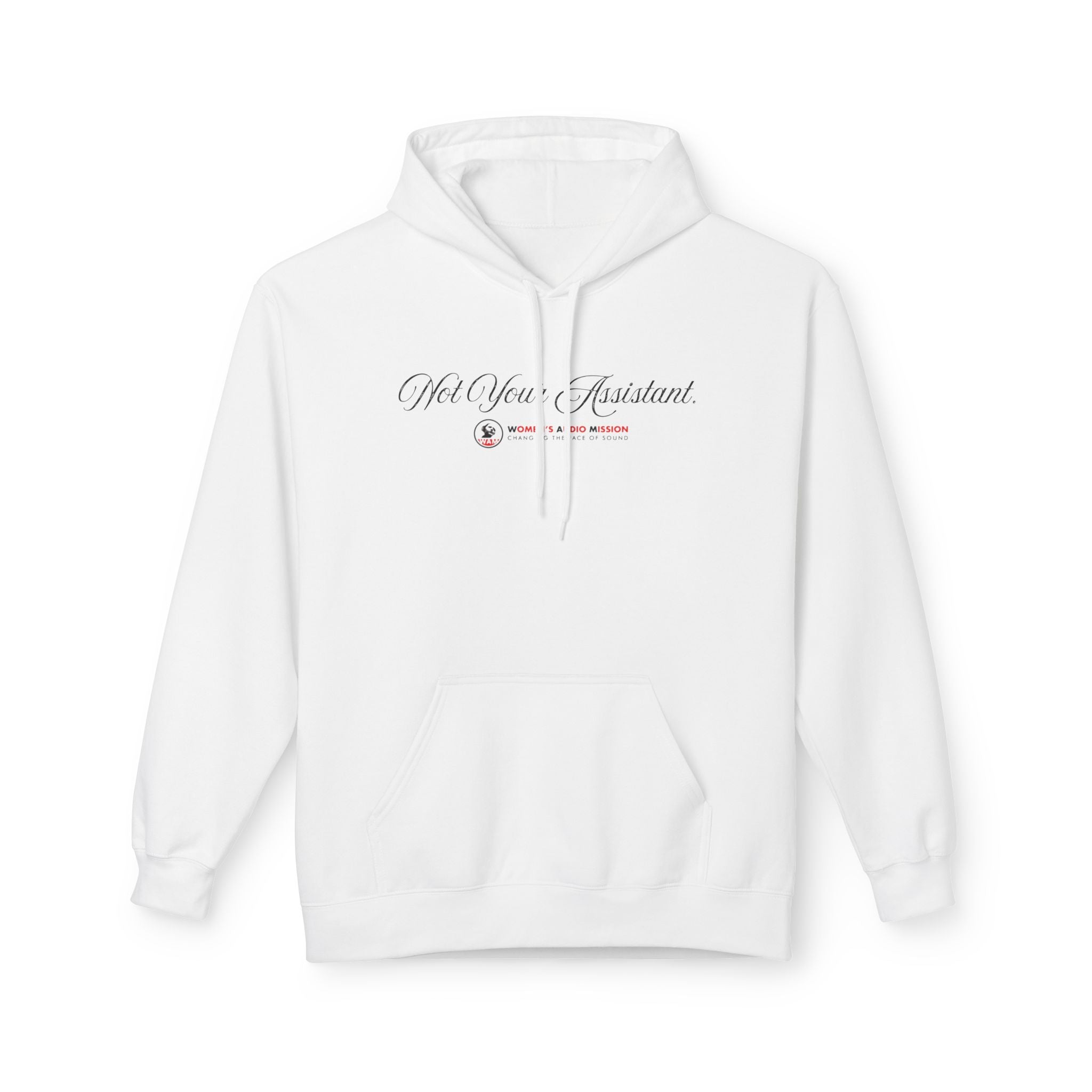Not Your Assistant Hoodie - Feminist Logo Pullover by Women's Audio Mission