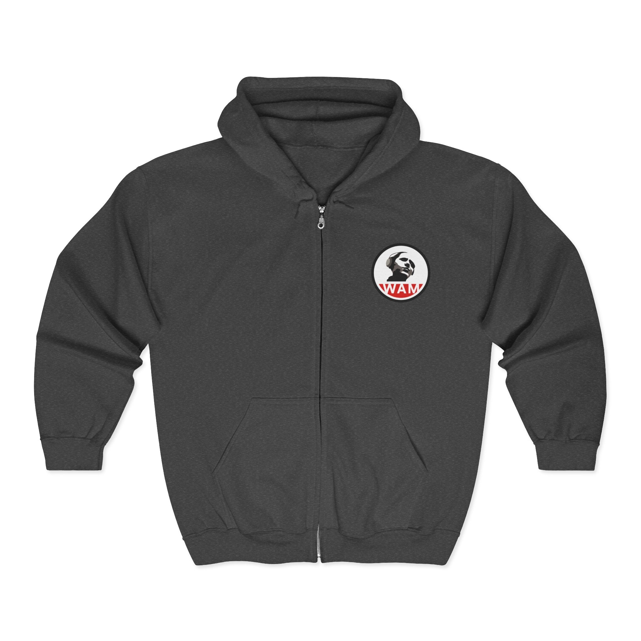 Unisex Heavy Blend Full Zip Hooded Sweatshirt with WAM Logo | Cozy Hoodie for Casual Wear,  Layering Piece