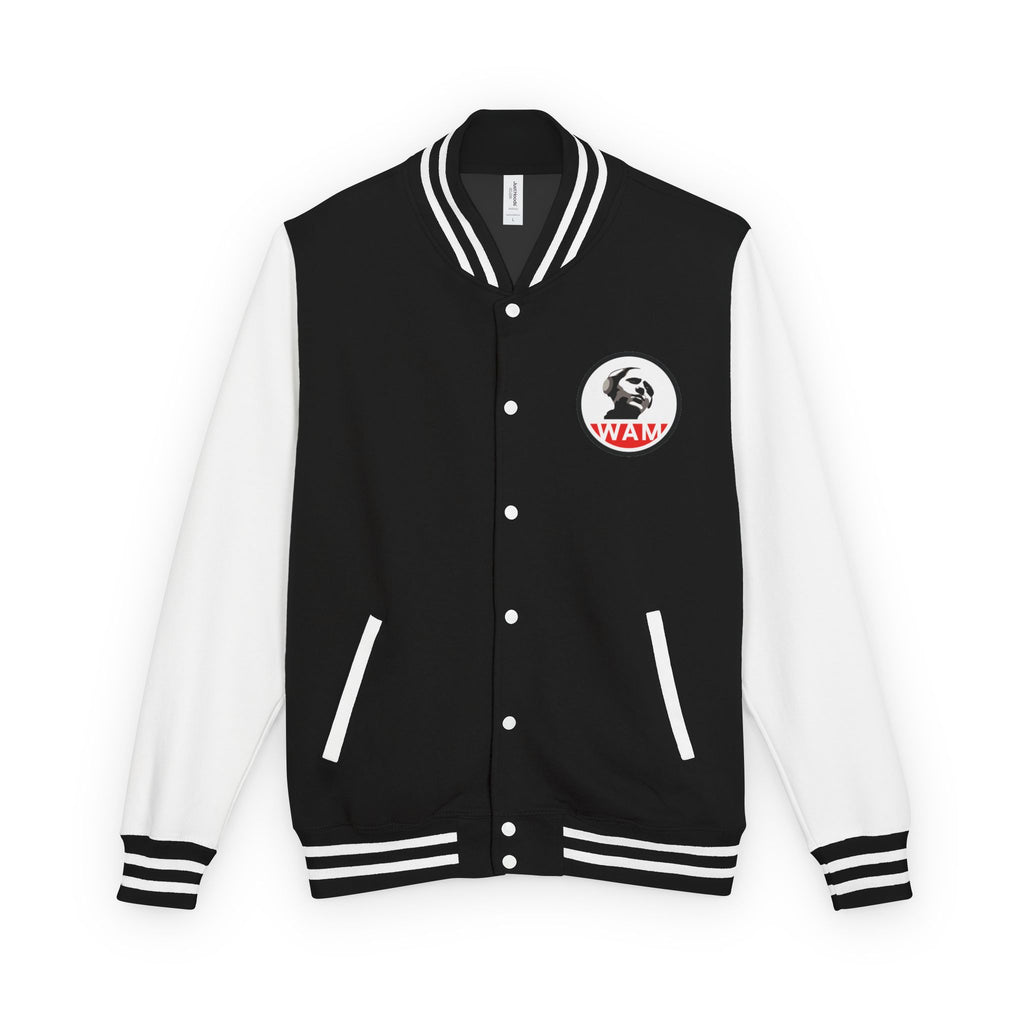 Trendy Unisex Letterman Jacket with WAM Logo – Perfect Everyday Outerwear