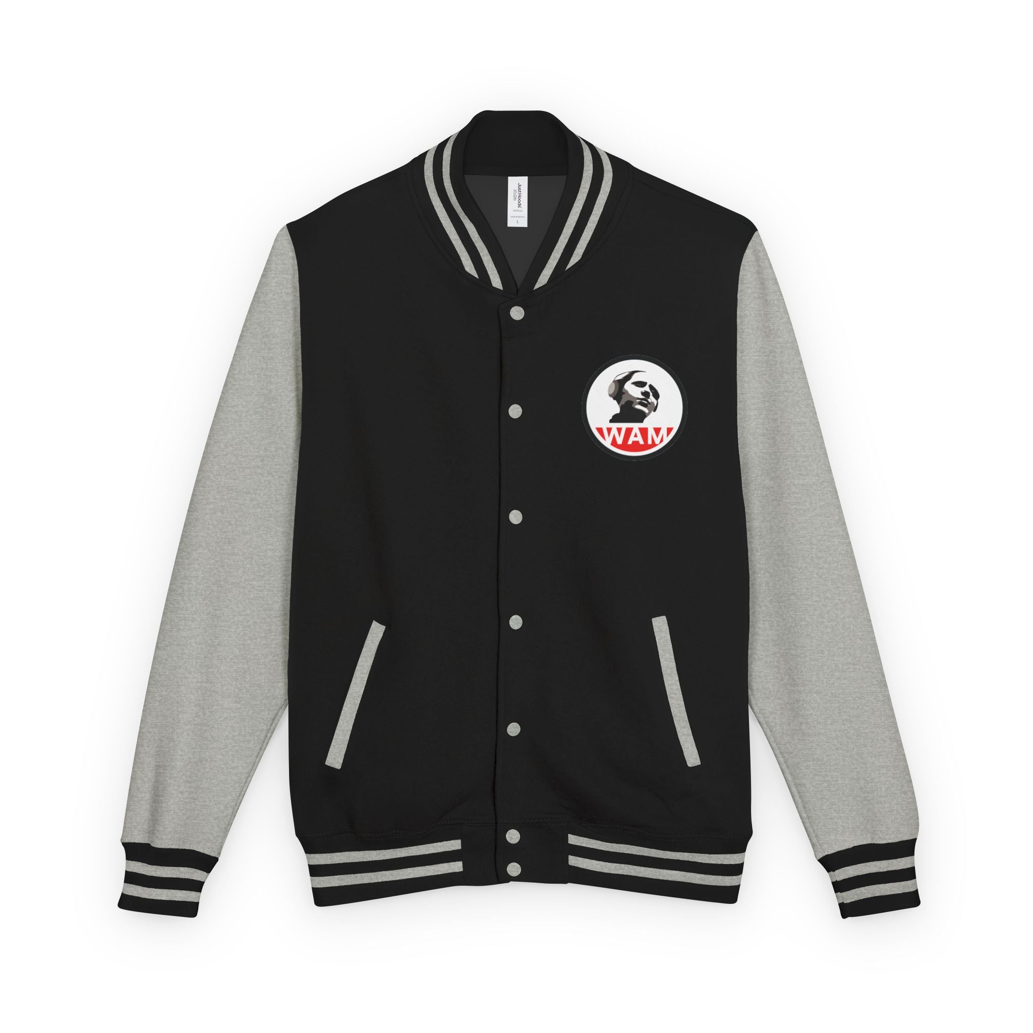 Trendy Unisex Letterman Jacket with WAM Logo – Perfect Everyday Outerwear