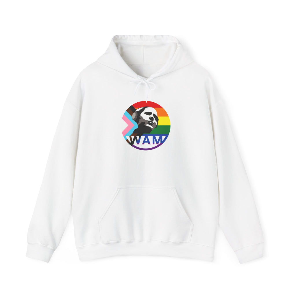 WAM Pride Logo Hoodie | Unisex Heavy Blend Sweatshirt, Comfortable LGBTQ+ Apparel, Equality Gift, Casual Wear