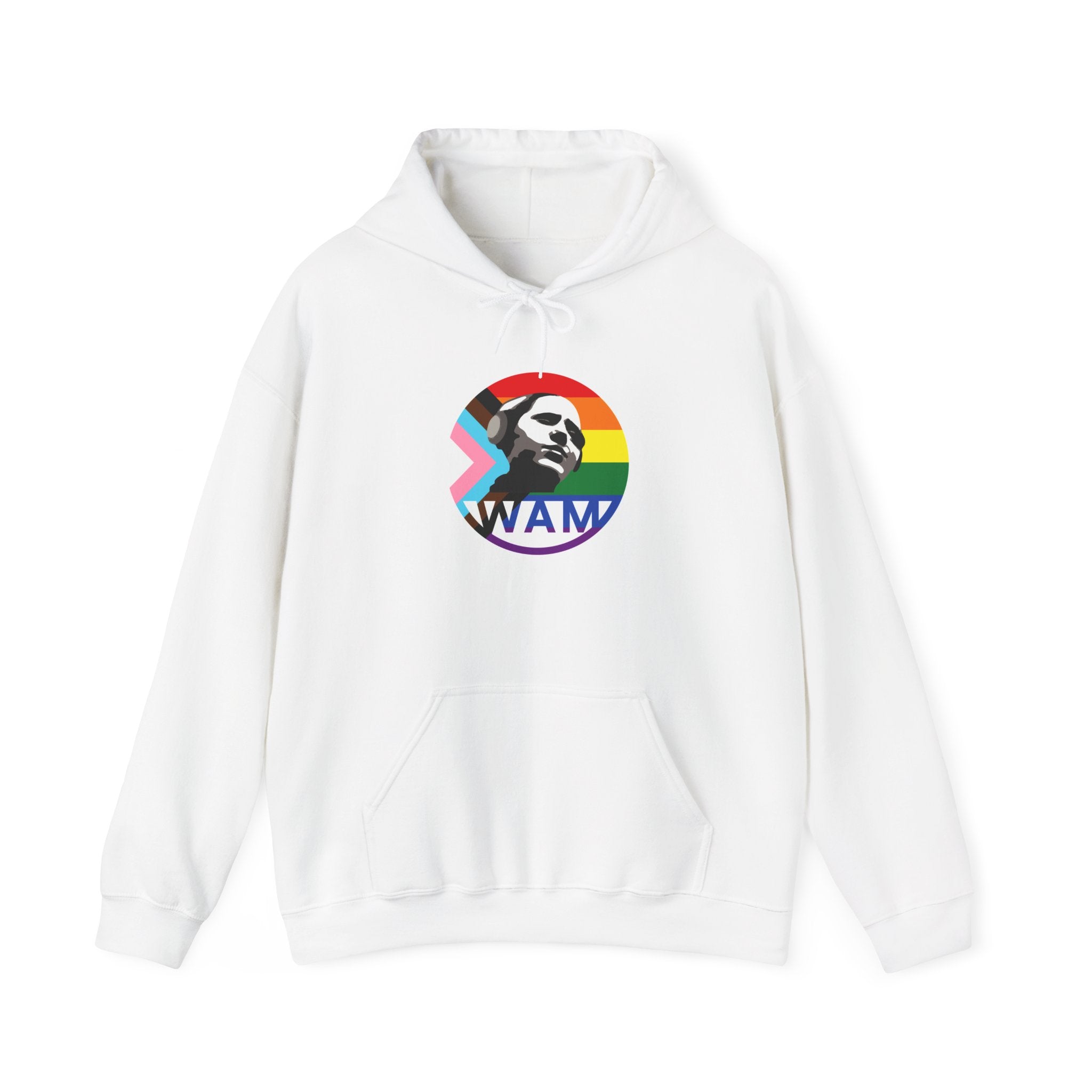 WAM Pride Logo Hoodie | Unisex Heavy Blend Sweatshirt, Comfortable LGBTQ+ Apparel, Equality Gift, Casual Wear