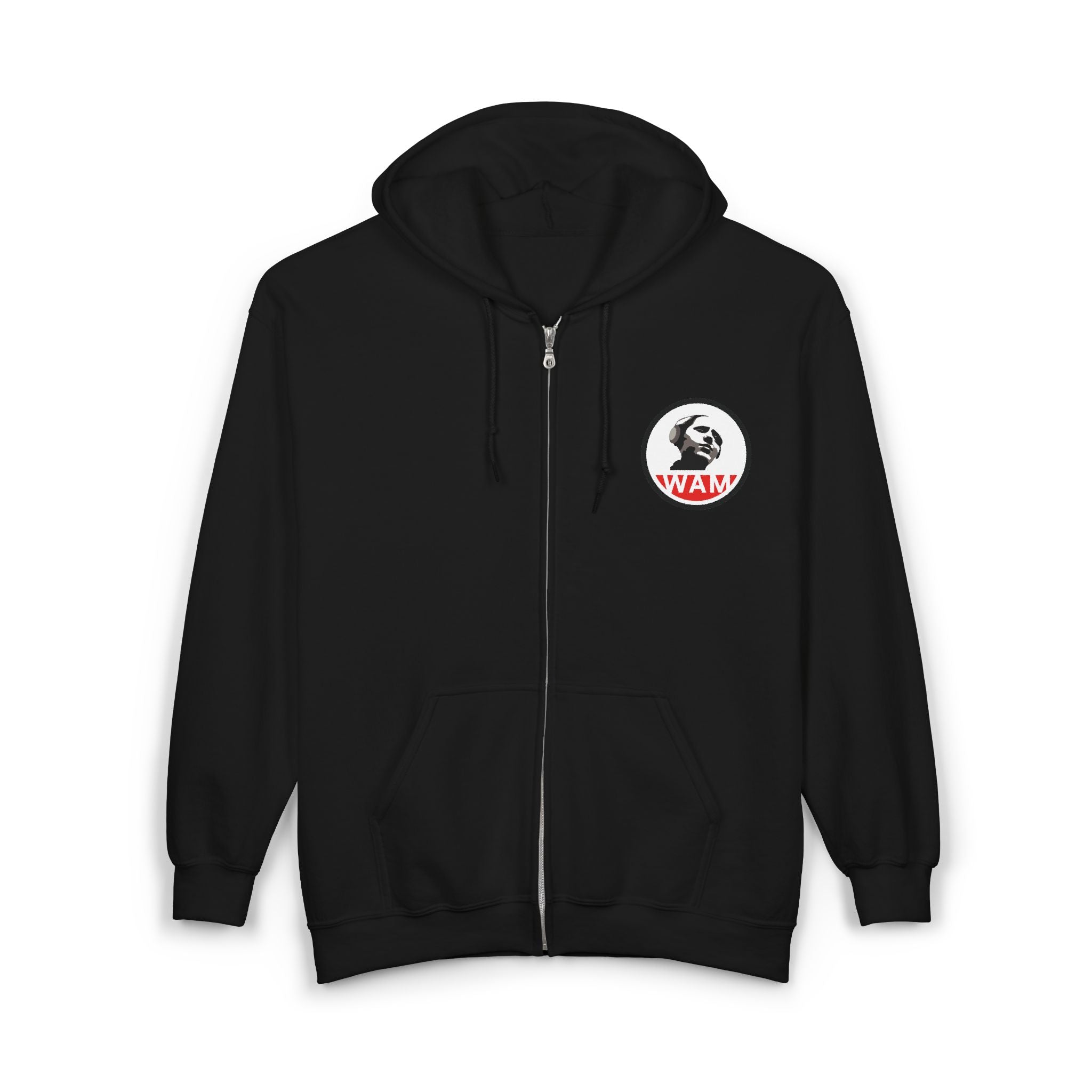 Unisex Heavy Blend Full Zip Hooded Sweatshirt with WAM Logo | Cozy Hoodie for Casual Wear,  Layering Piece