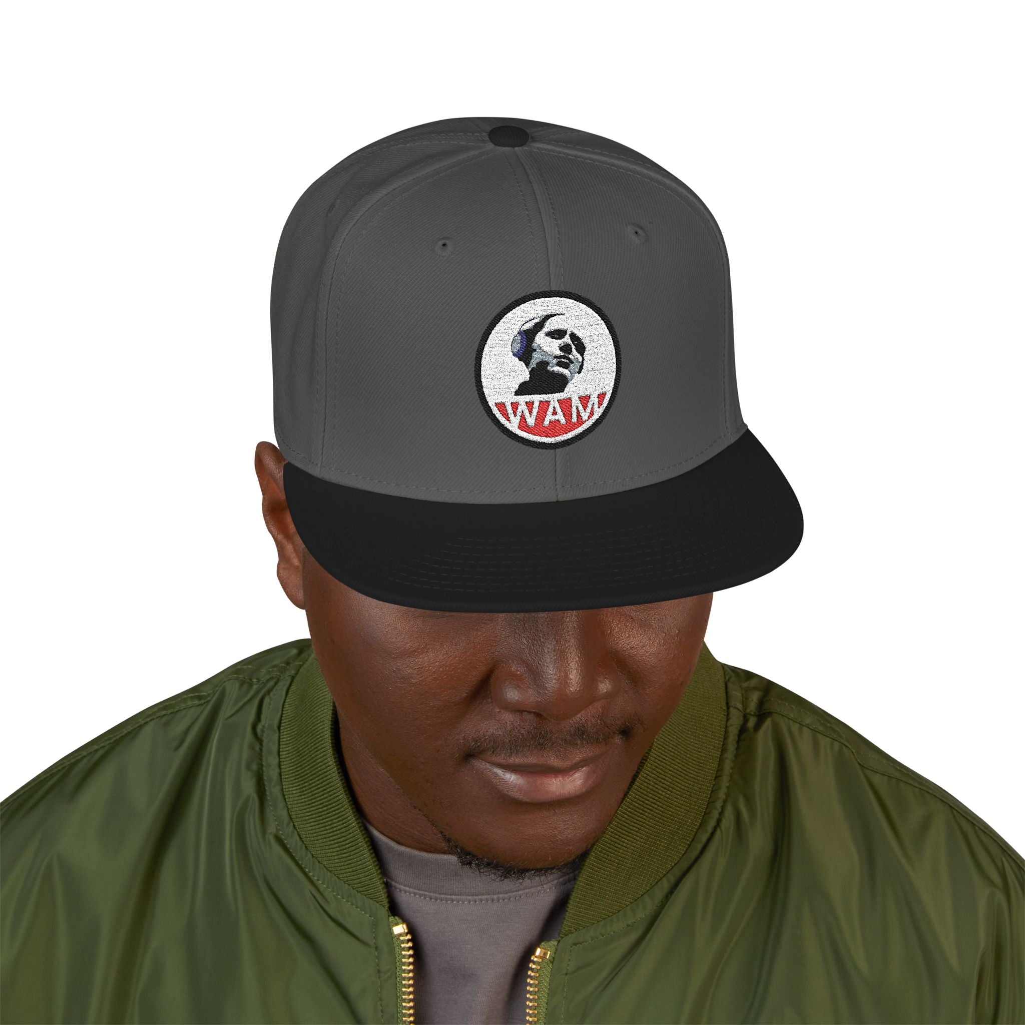 Embroidered Snapback Cap with WAM Logo | Fashionable, Casual, and Gift-Ready