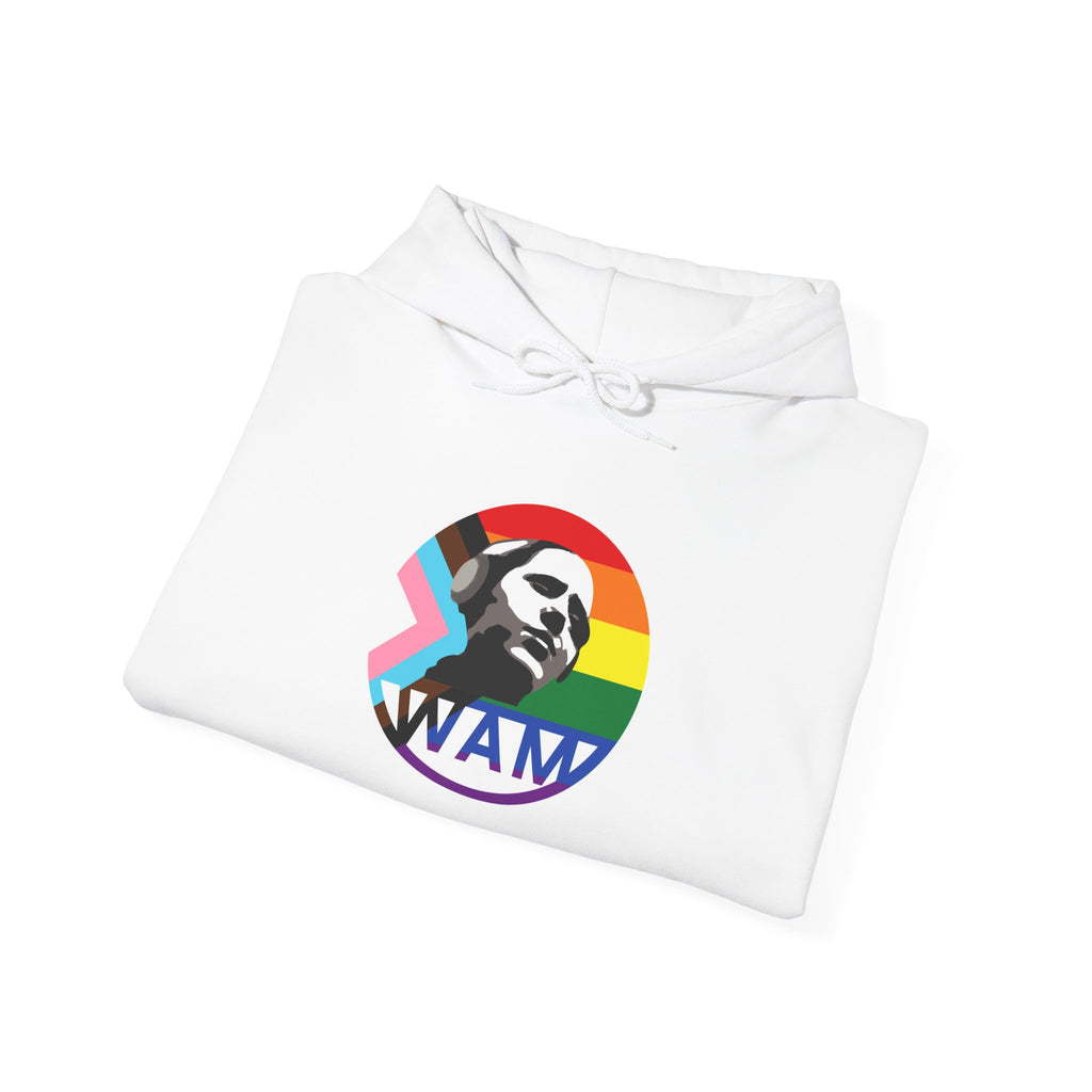 WAM Pride Logo Hoodie | Unisex Heavy Blend Sweatshirt, Comfortable LGBTQ+ Apparel, Equality Gift, Casual Wear