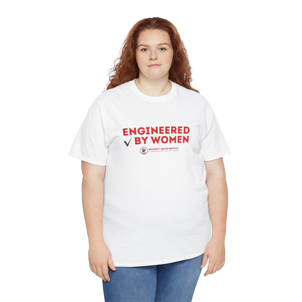 Engineered By Women T-Shirt - Feminist STEM Tee by Women's Audio Mission