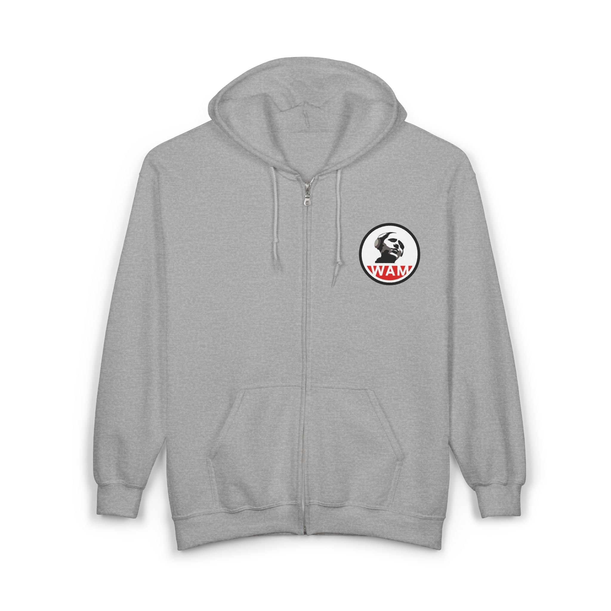 Unisex Heavy Blend Full Zip Hooded Sweatshirt with WAM Logo | Cozy Hoodie for Casual Wear,  Layering Piece