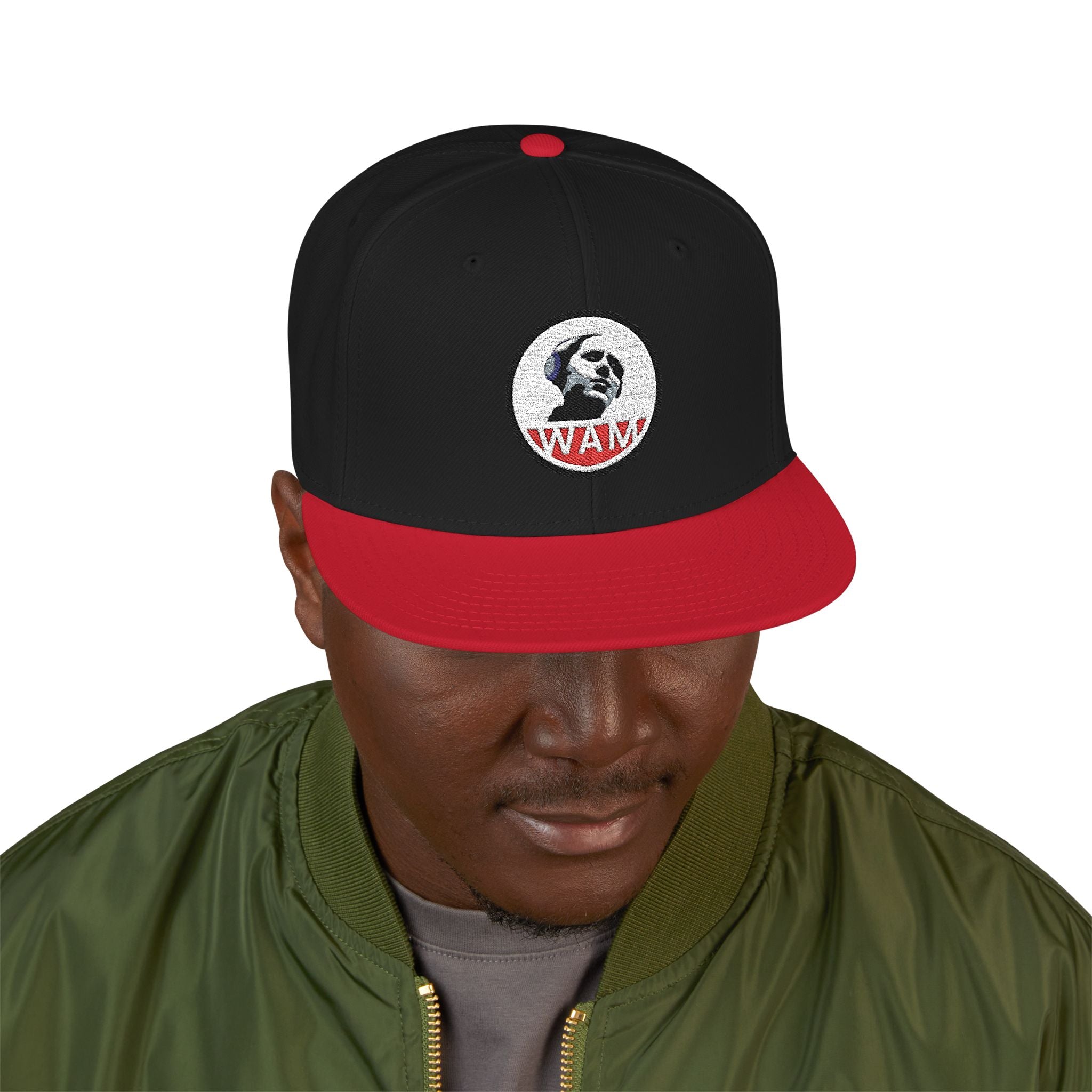 Embroidered Snapback Cap with WAM Logo | Fashionable, Casual, and Gift-Ready