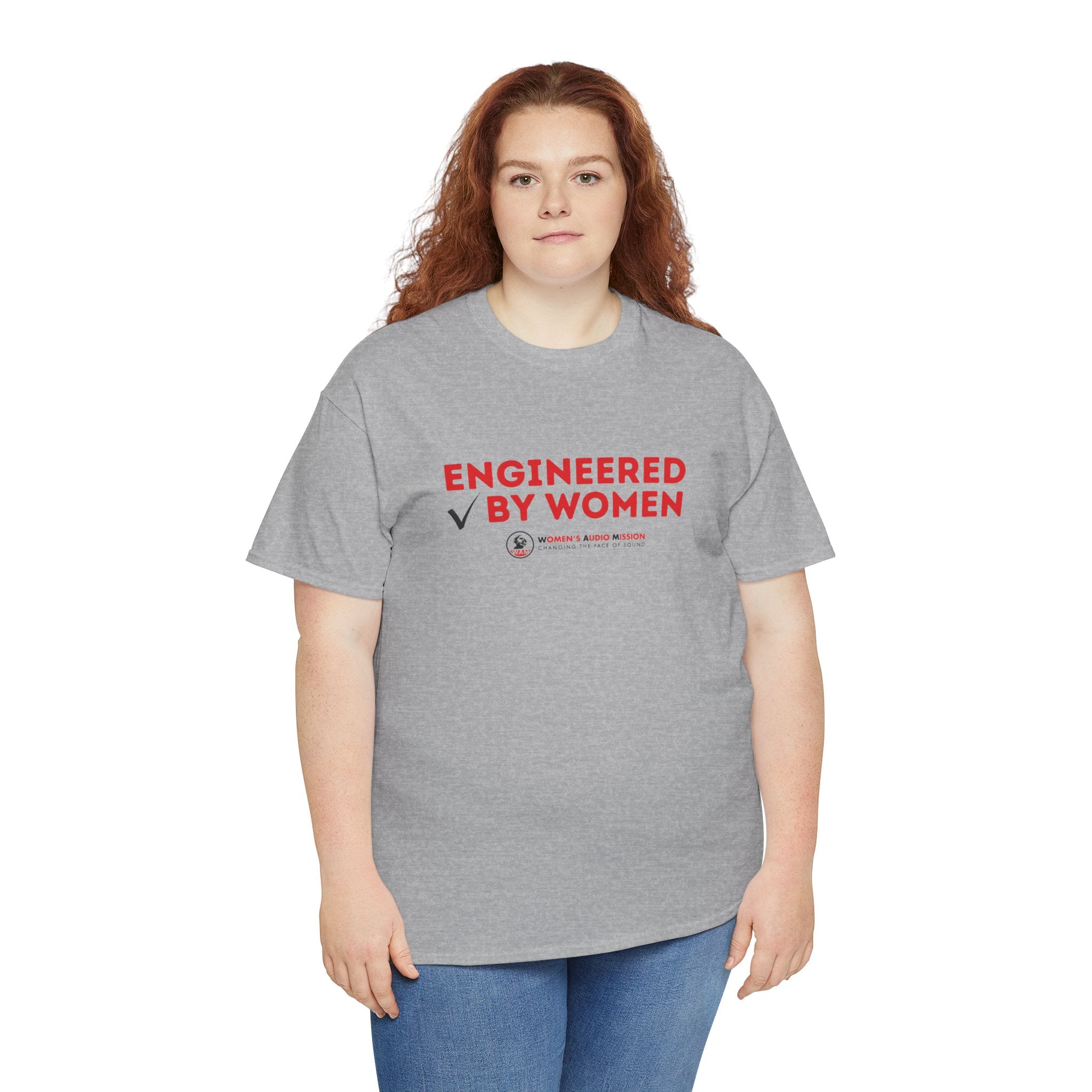 Engineered By Women T-Shirt - Feminist STEM Tee by Women's Audio Mission