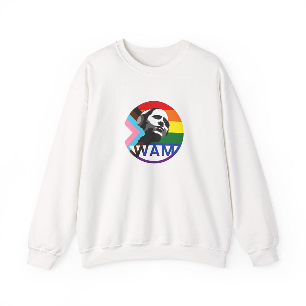 WAM Pride Logo Unisex Crewneck Sweatshirt | Pride-Inspired LGBTQ+ Apparel, Comfortable Everyday Wear