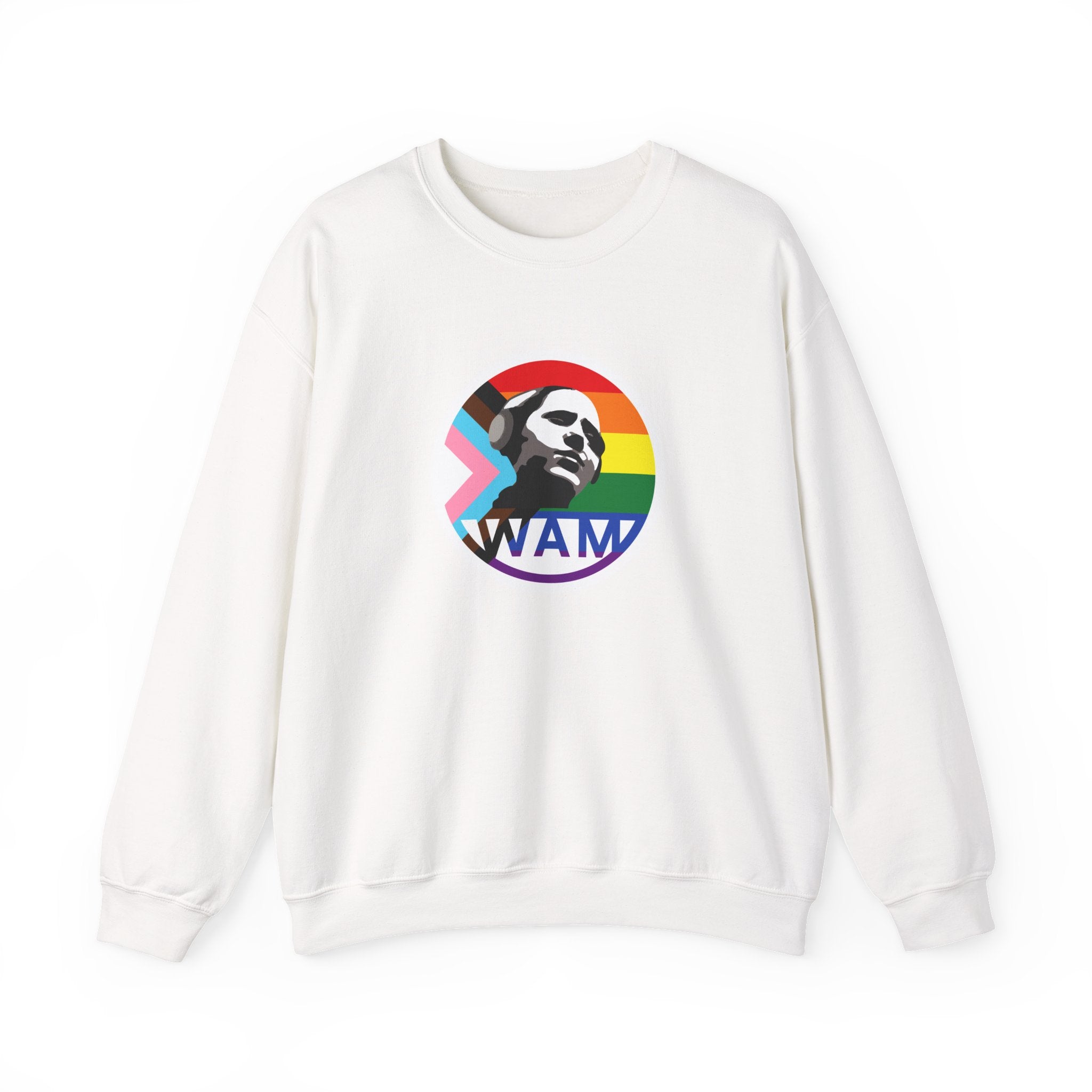 WAM Pride Logo Unisex Crewneck Sweatshirt | Pride-Inspired LGBTQ+ Apparel, Comfortable Everyday Wear
